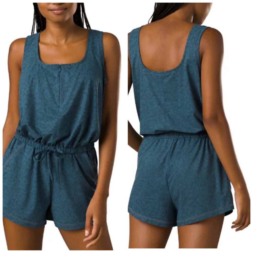 Prana Railay Romper Bluefin Wild Teal Blue Size XL